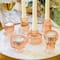 Kate Aspen&#xAE; Assorted Vintage Ribbed Rose Gold Pink Glass Candlestick Candle Holder Set